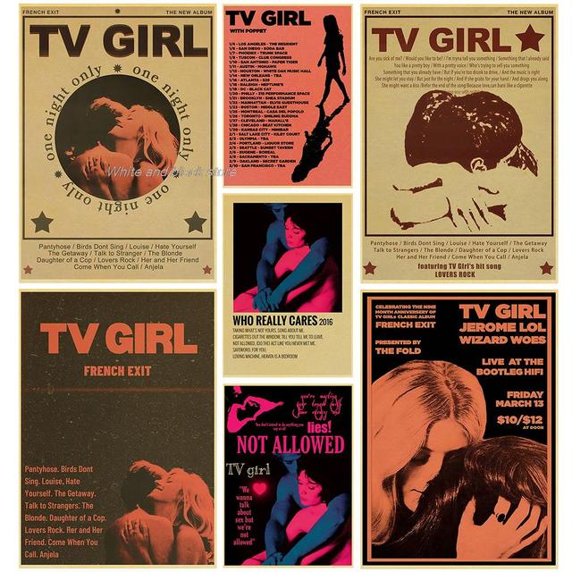 Hot TV Girl Poster Nostalgia Kraft Paper Print Harajuku Fashion Decoration  Chambre Coffee Bar Home Room